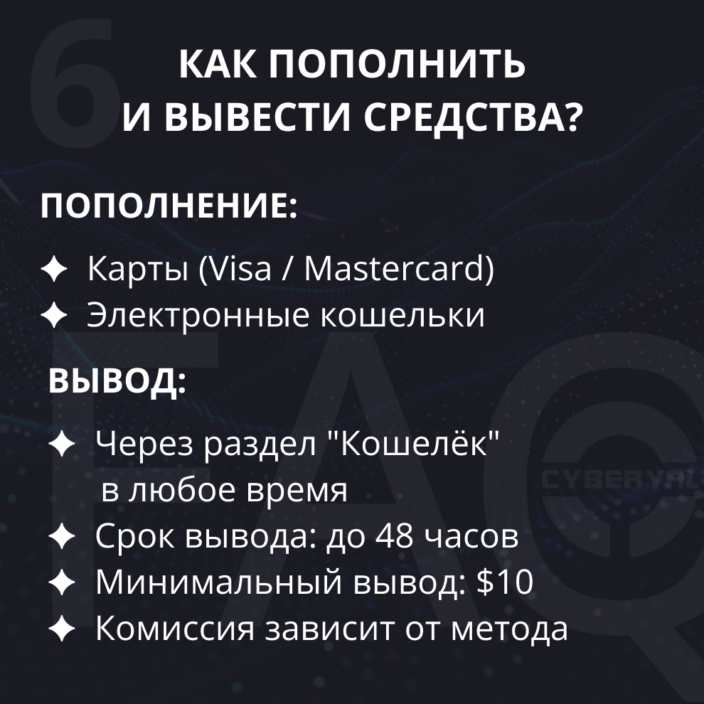 Пополнение и вывод средств